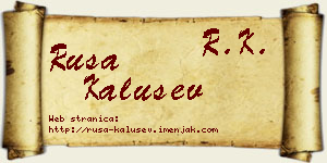 Rusa Kalušev vizit kartica